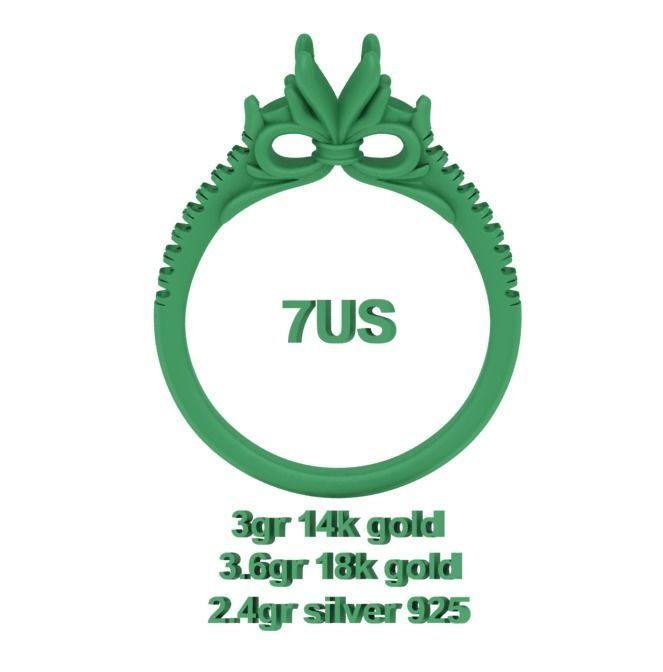 Emma Bow Engagement Ring with half carat stone 3dmodel 3D print model_18