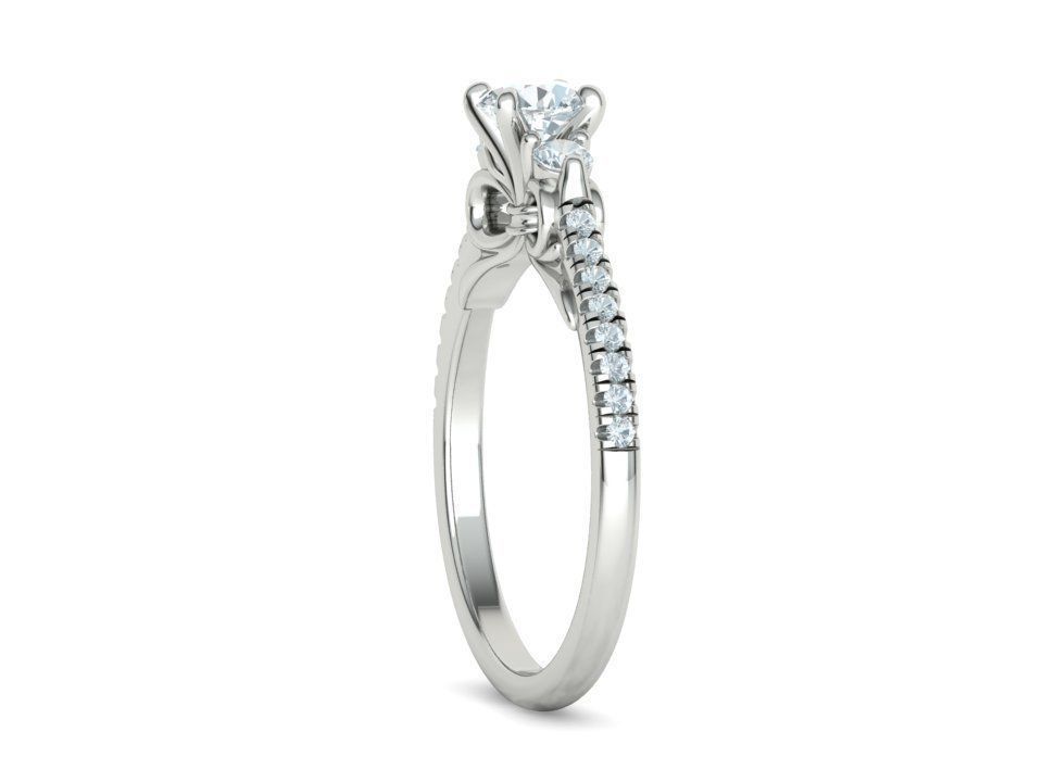 Emma Bow Engagement Ring with half carat stone 3dmodel 3D print model_32