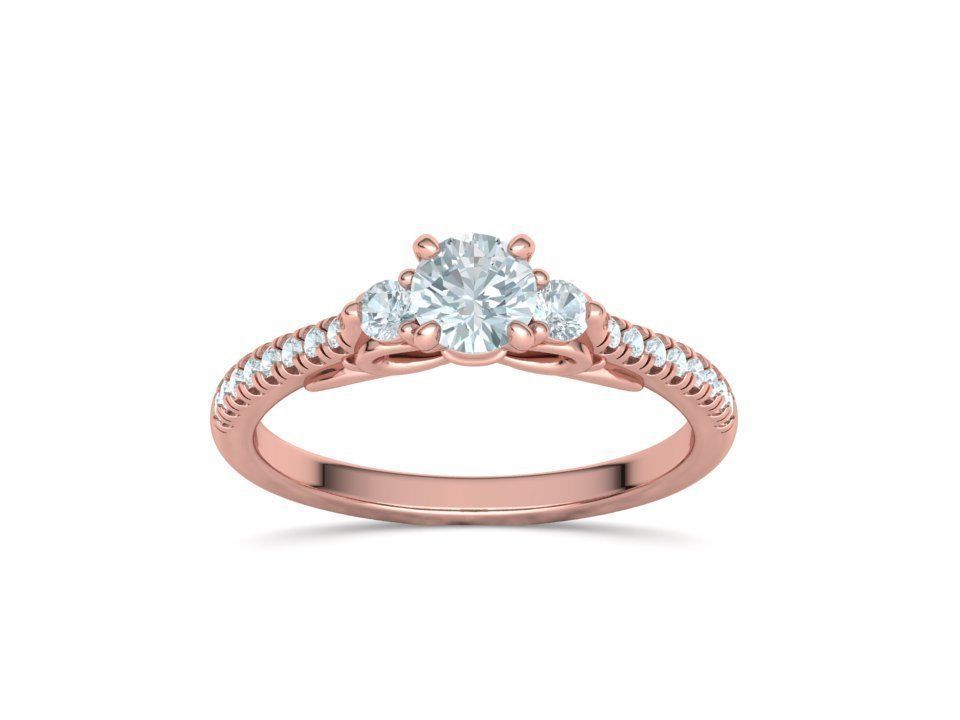 Emma Bow Engagement Ring with half carat stone 3dmodel 3D print model_39