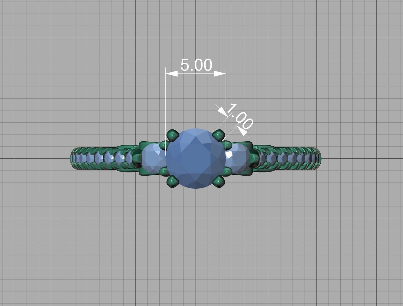 Emma Bow Engagement Ring with half carat stone 3dmodel 3D print model_21