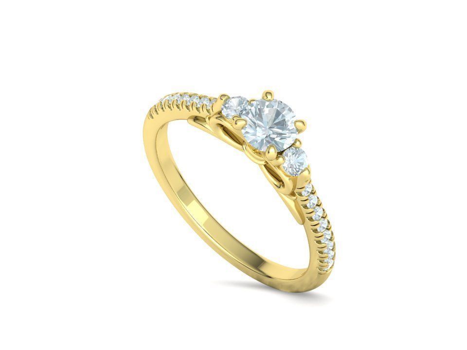 Emma Bow Engagement Ring with half carat stone 3dmodel 3D print model_34