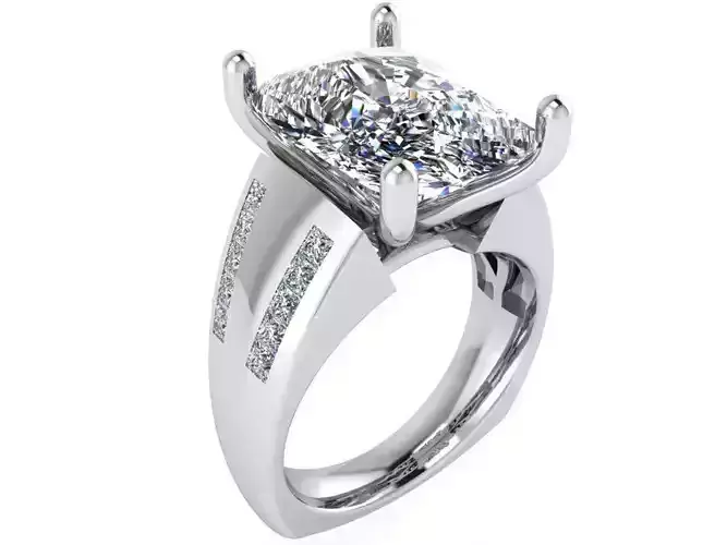 Halo ring Square stone 2567 3D print model