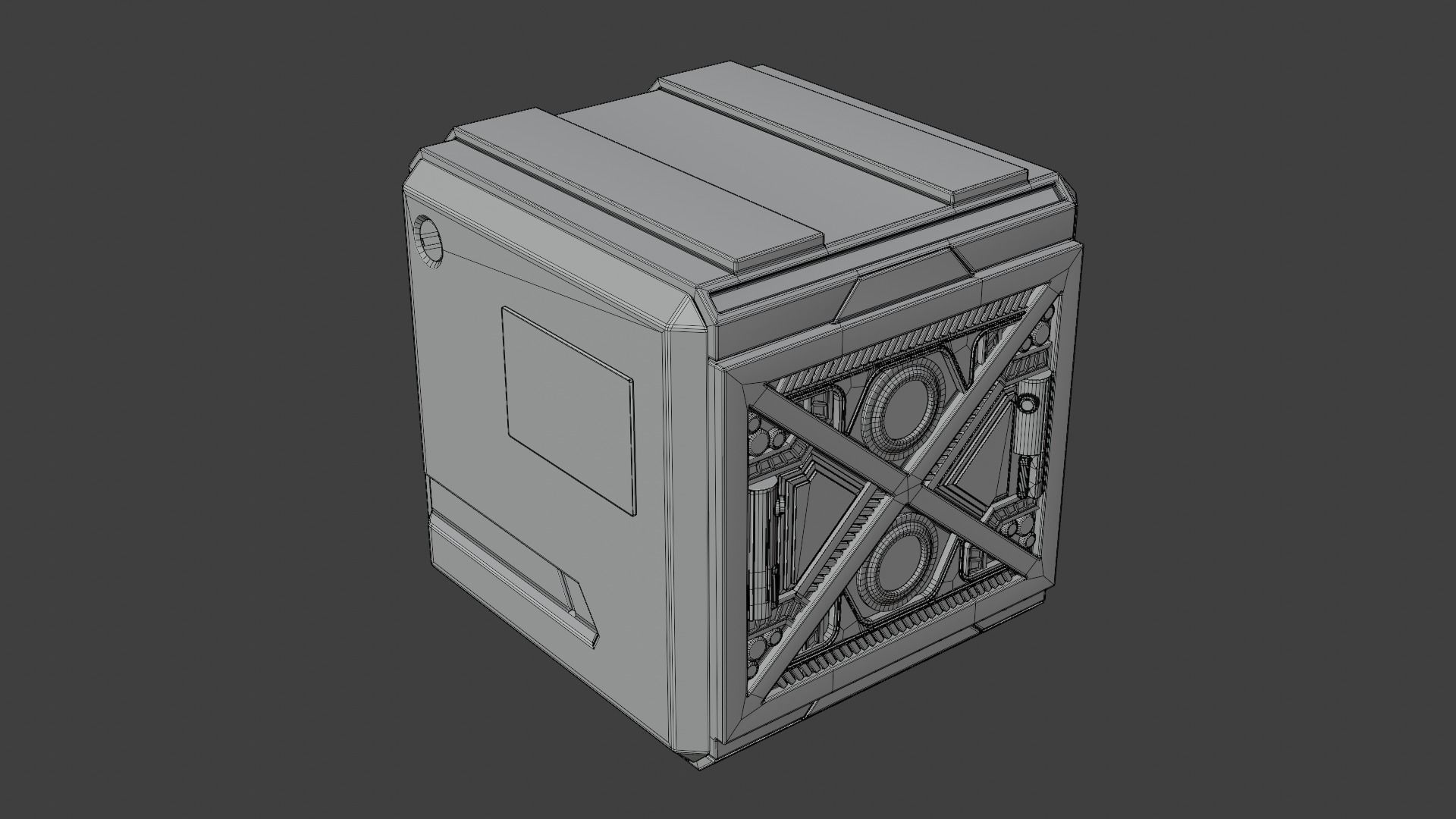 Scifi box 01 Low-poly 3D model_6