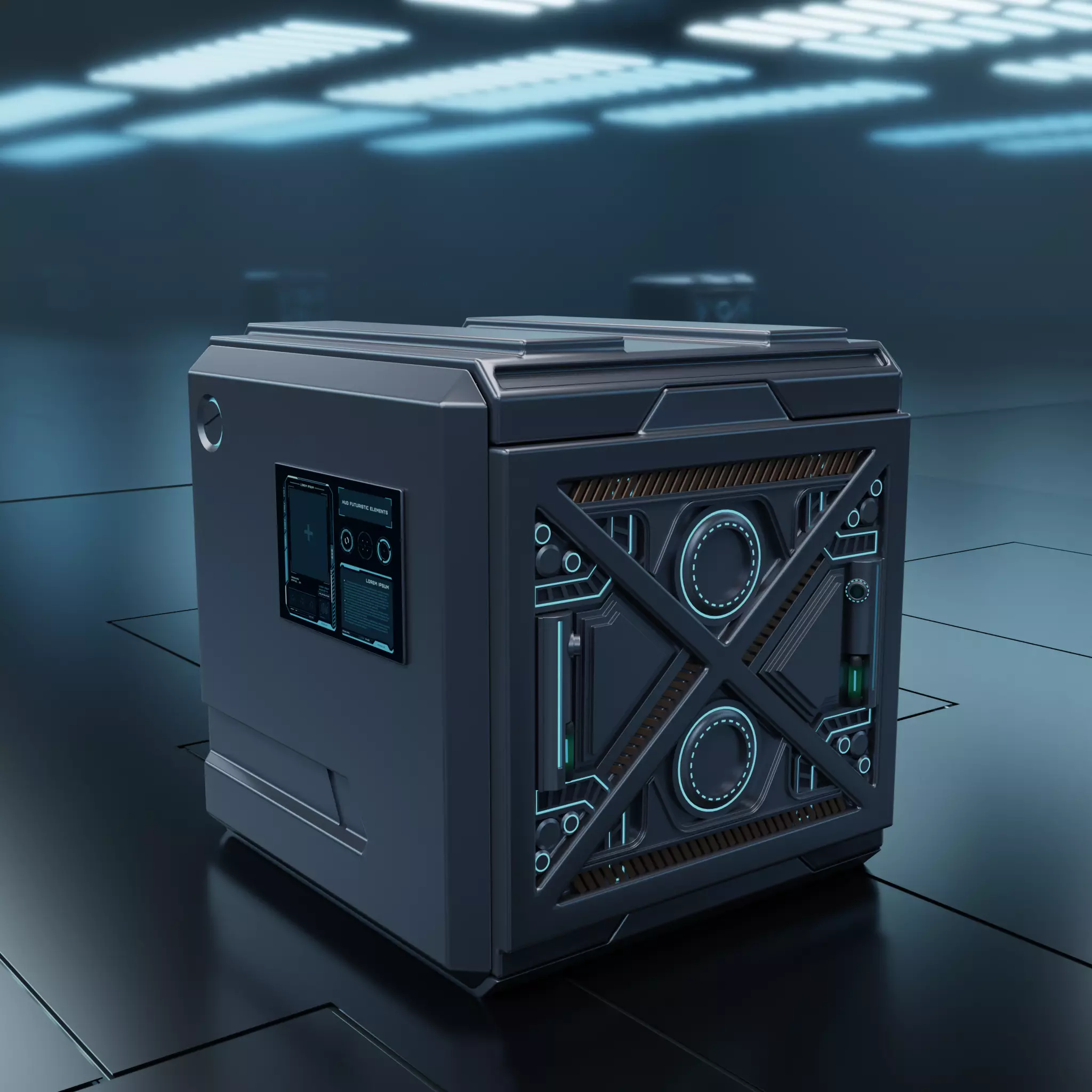 Scifi box 01 Low-poly 3D model_0