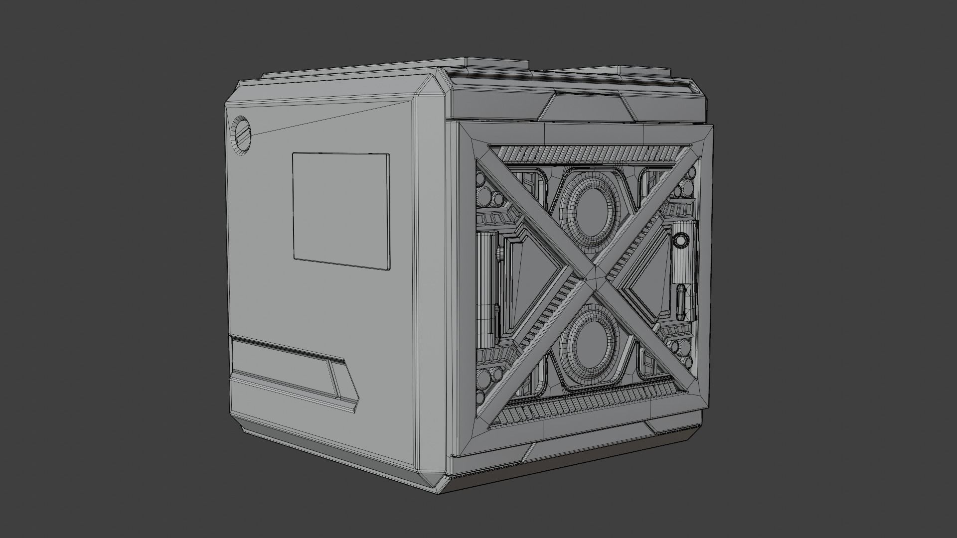 Scifi box 01 Low-poly 3D model_5