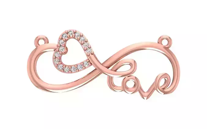Infinity Heart Pendants 3dm STL OBJ FBX Renders Details