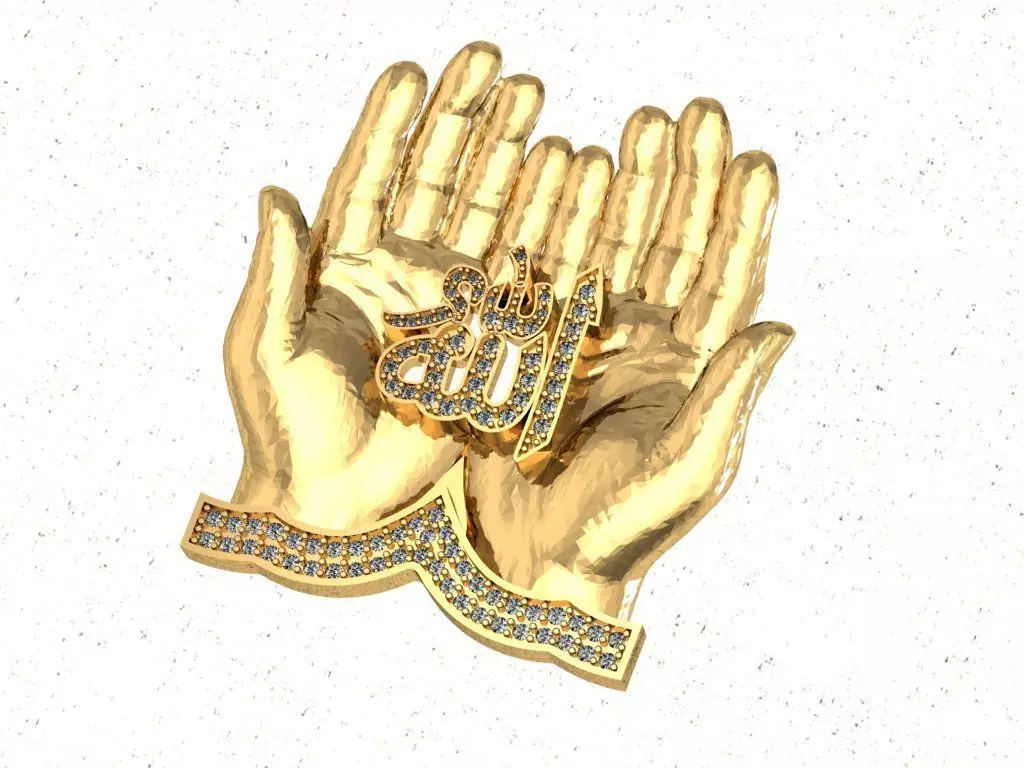 ALLAH Name Pendent 3D model_0