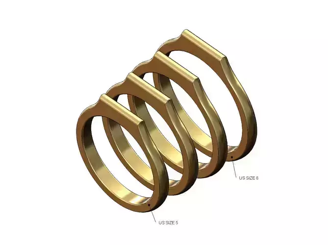 Thin pinched bar fashion band US sizes 5to8