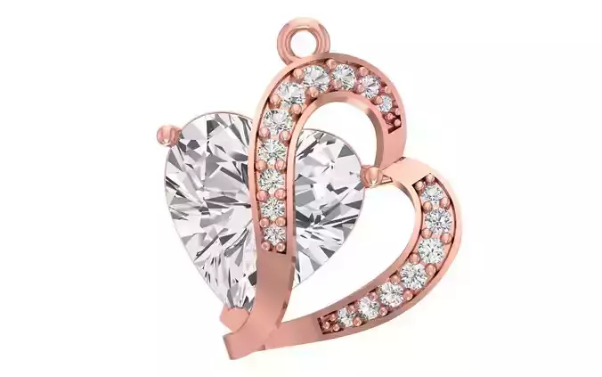 Heart Pendants 3dm STL OBJ FBX Renders Details 3D print model