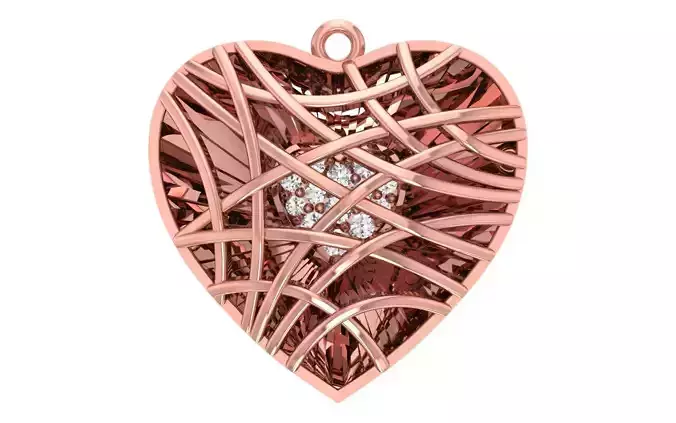 Heart Pendants 3dm STL OBJ FBX Renders Details 3D print model