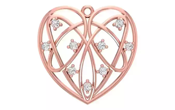 Heart Pendants 3dm STL OBJ FBX Renders Details 3D print model