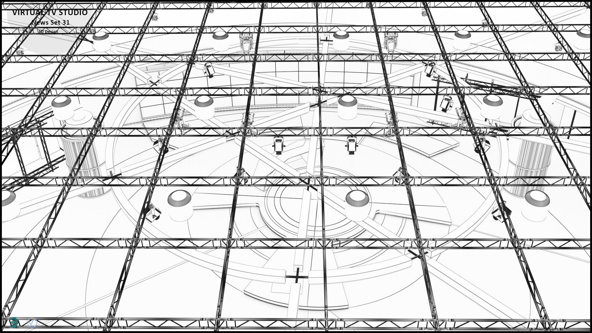 Virtual TV Studio Sets - Collection Vol 14 - 4 PCS DESIGN 3D model_89