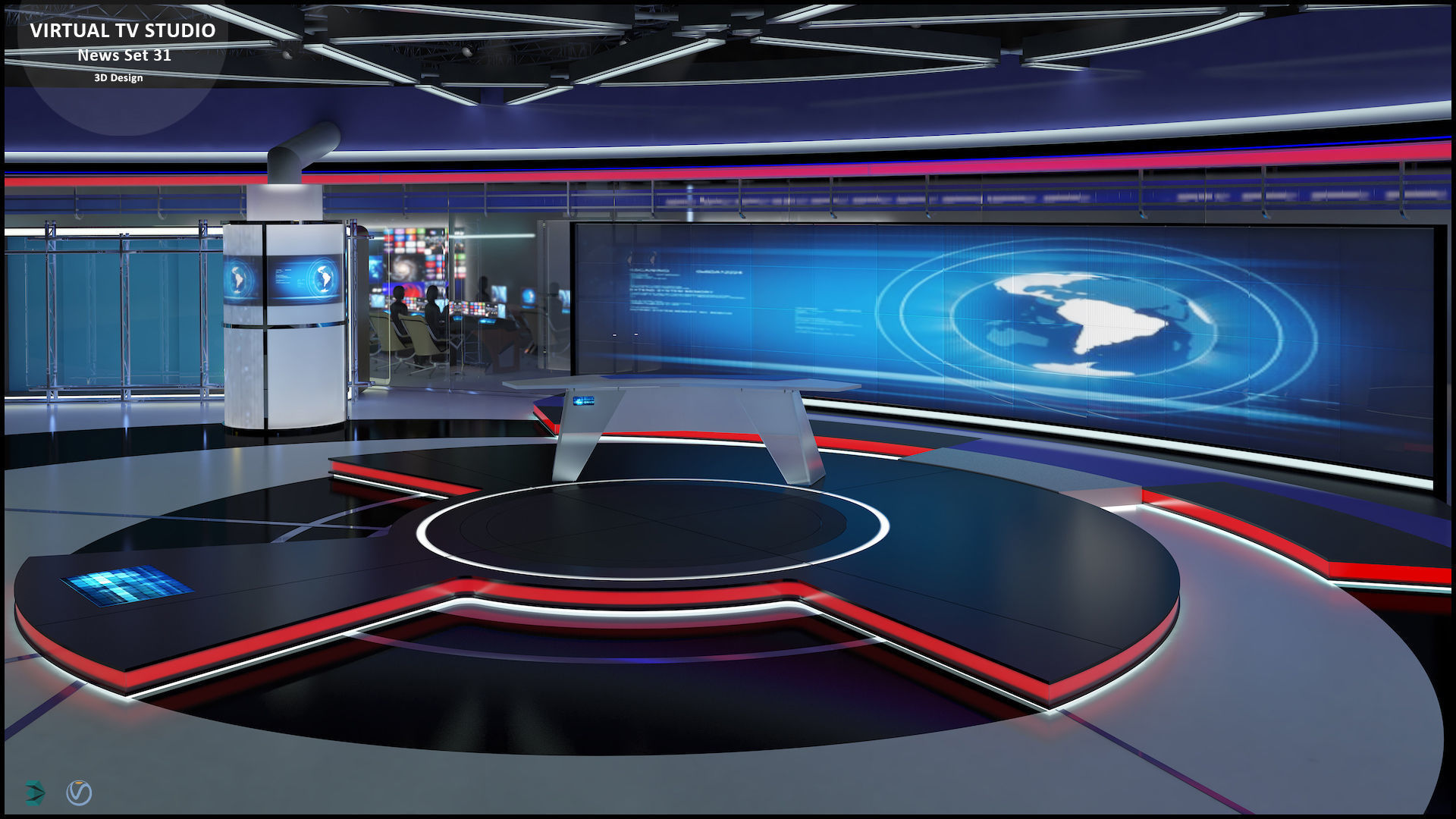 Virtual TV Studio Sets - Collection Vol 14 - 4 PCS DESIGN 3D model_65