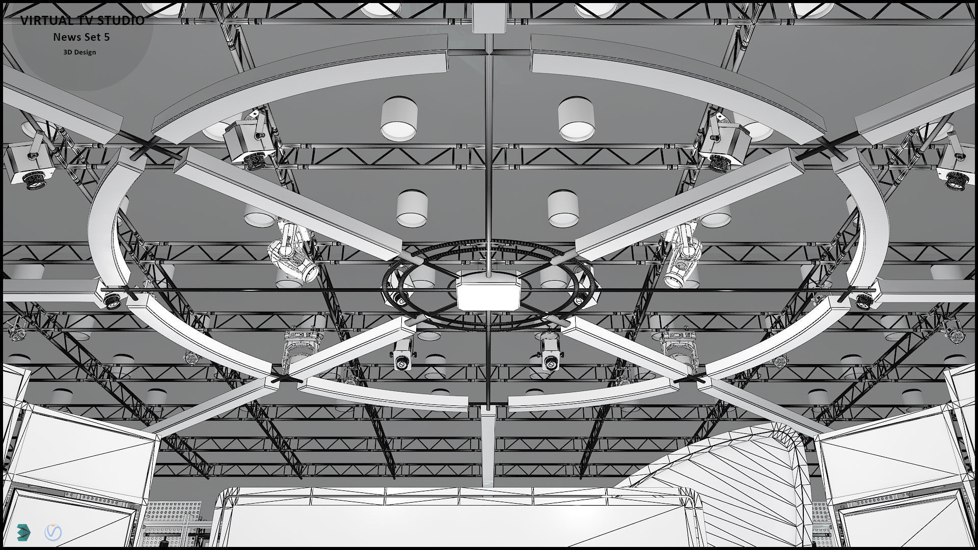 Virtual TV Studio Sets - Collection Vol 14 - 4 PCS DESIGN 3D model_38