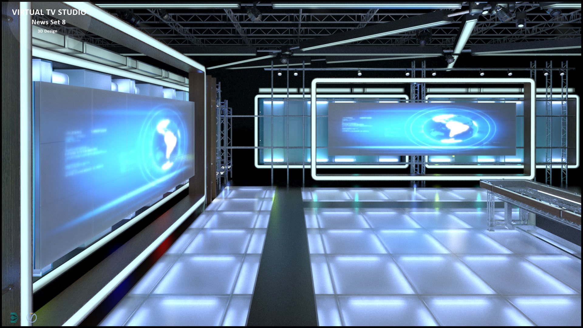 Virtual TV Studio Sets - Collection Vol 14 - 4 PCS DESIGN 3D model_50