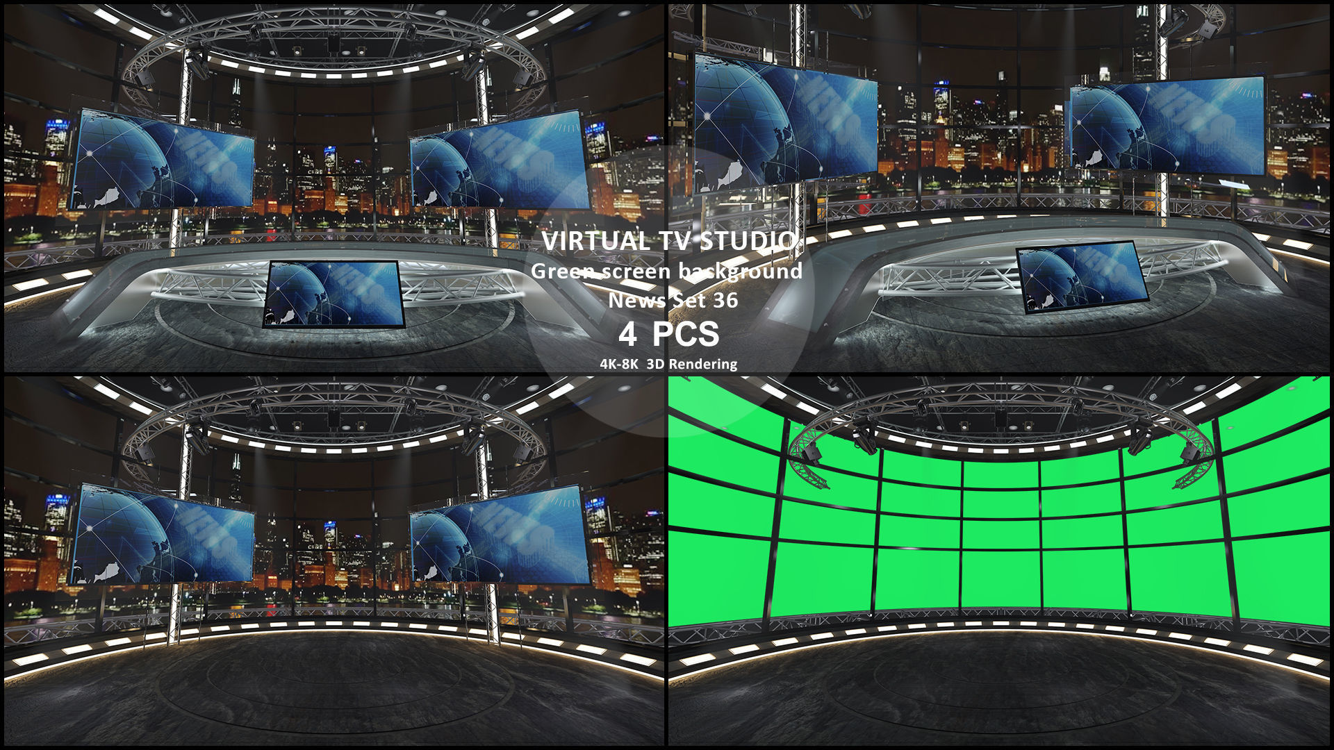 Virtual TV Studio Sets - Collection Vol 14 - 4 PCS DESIGN 3D model_27