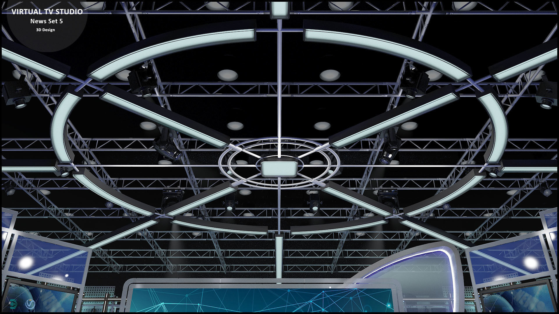 Virtual TV Studio Sets - Collection Vol 14 - 4 PCS DESIGN 3D model_37