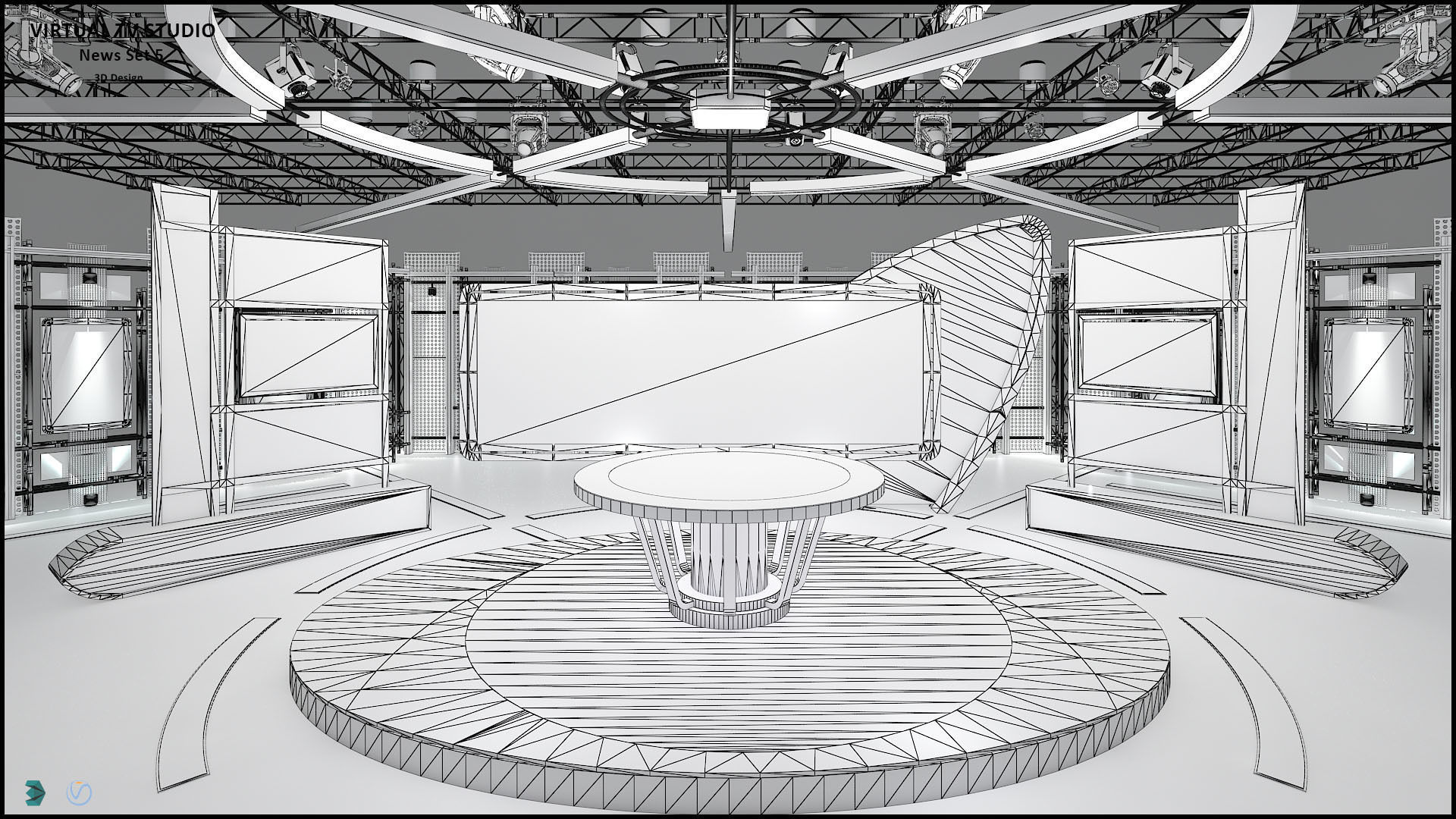 Virtual TV Studio Sets - Collection Vol 14 - 4 PCS DESIGN 3D model_30