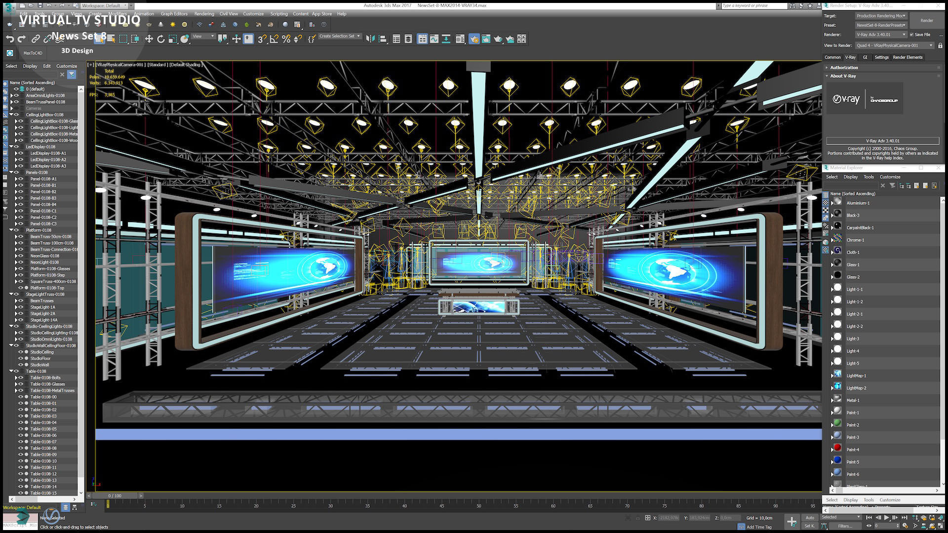Virtual TV Studio Sets - Collection Vol 14 - 4 PCS DESIGN 3D model_18