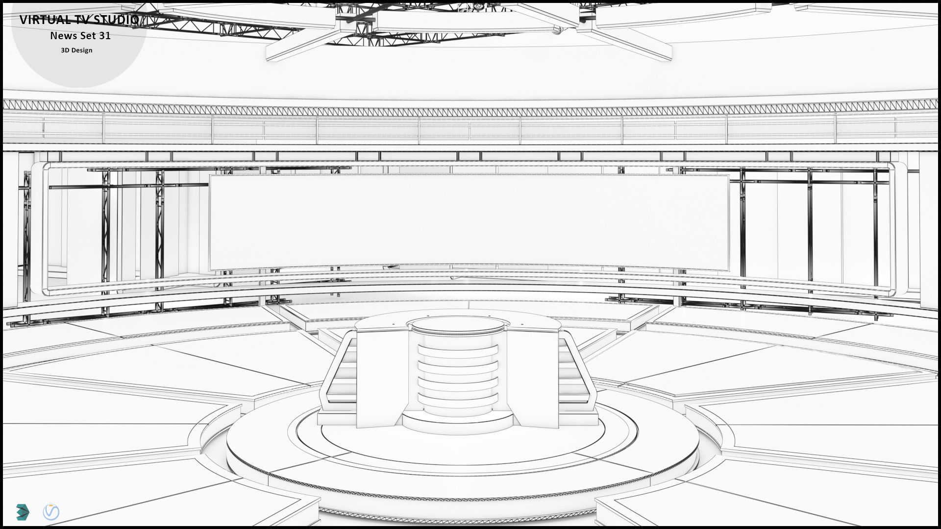 Virtual TV Studio Sets - Collection Vol 14 - 4 PCS DESIGN 3D model_80