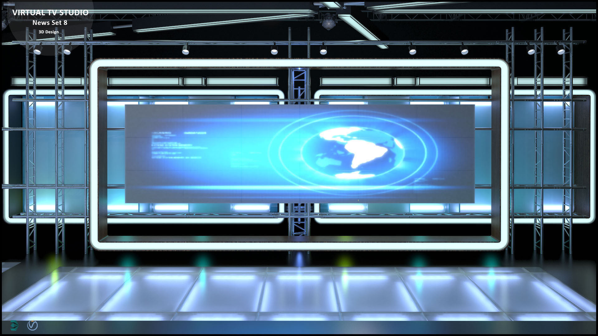 Virtual TV Studio Sets - Collection Vol 14 - 4 PCS DESIGN 3D model_53