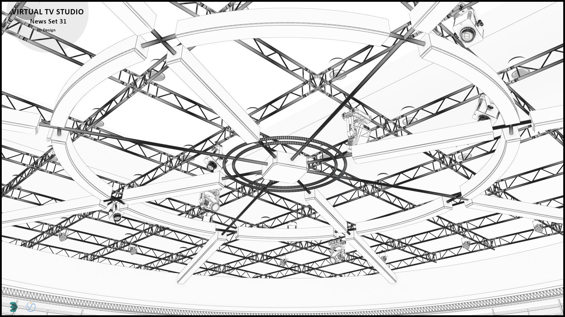 Virtual TV Studio Sets - Collection Vol 14 - 4 PCS DESIGN 3D model_95