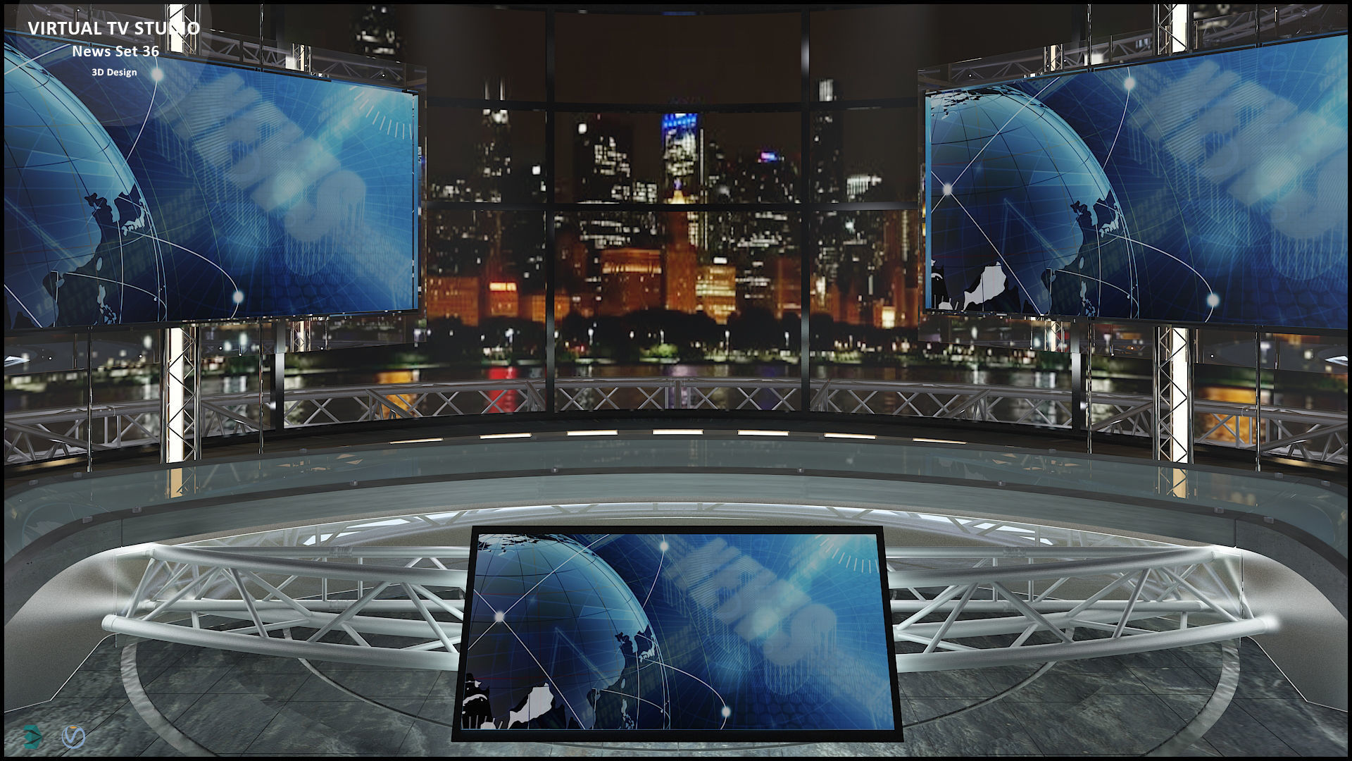 Virtual TV Studio Sets - Collection Vol 14 - 4 PCS DESIGN 3D model_106