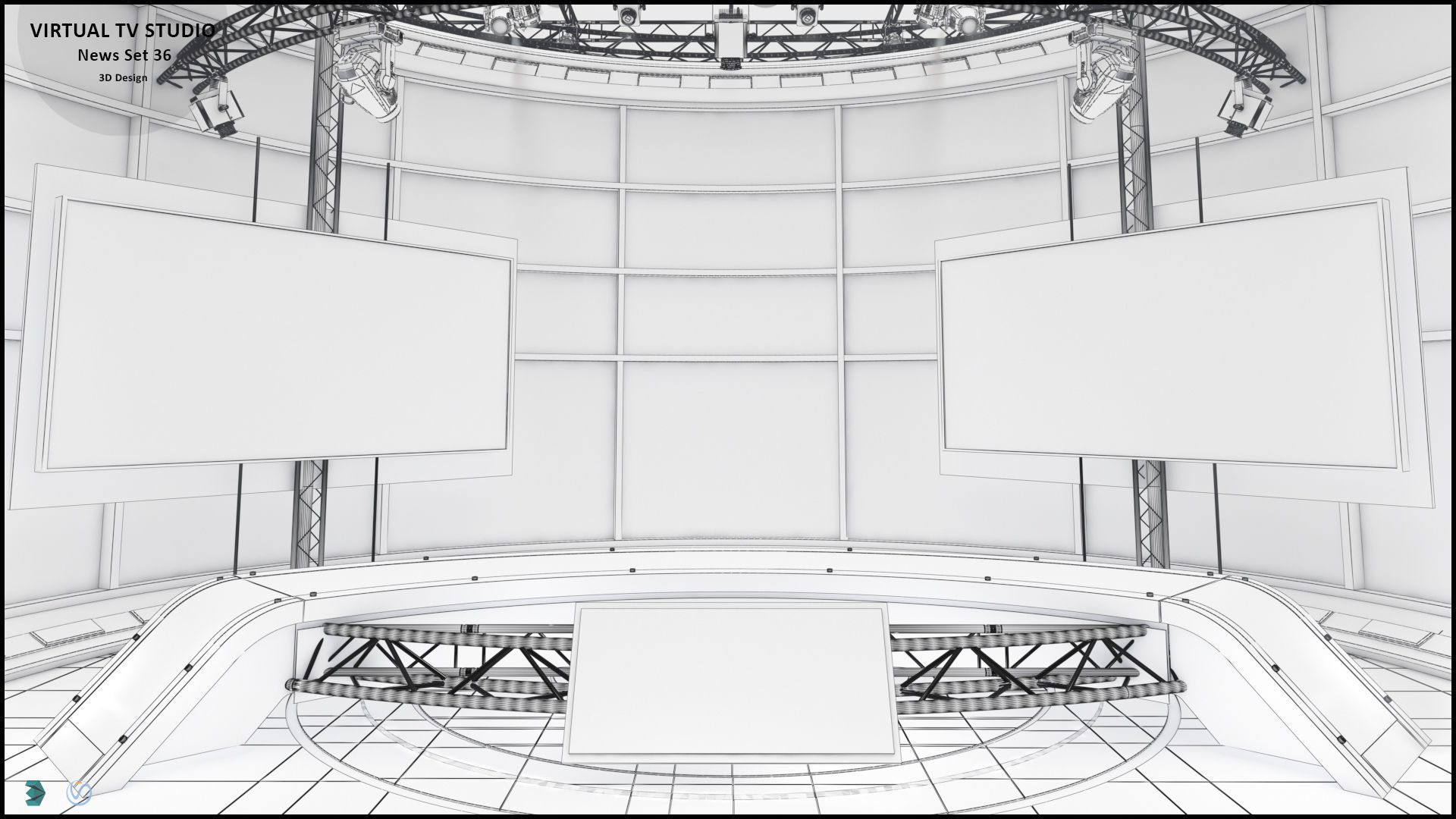 Virtual TV Studio Sets - Collection Vol 14 - 4 PCS DESIGN 3D model_105