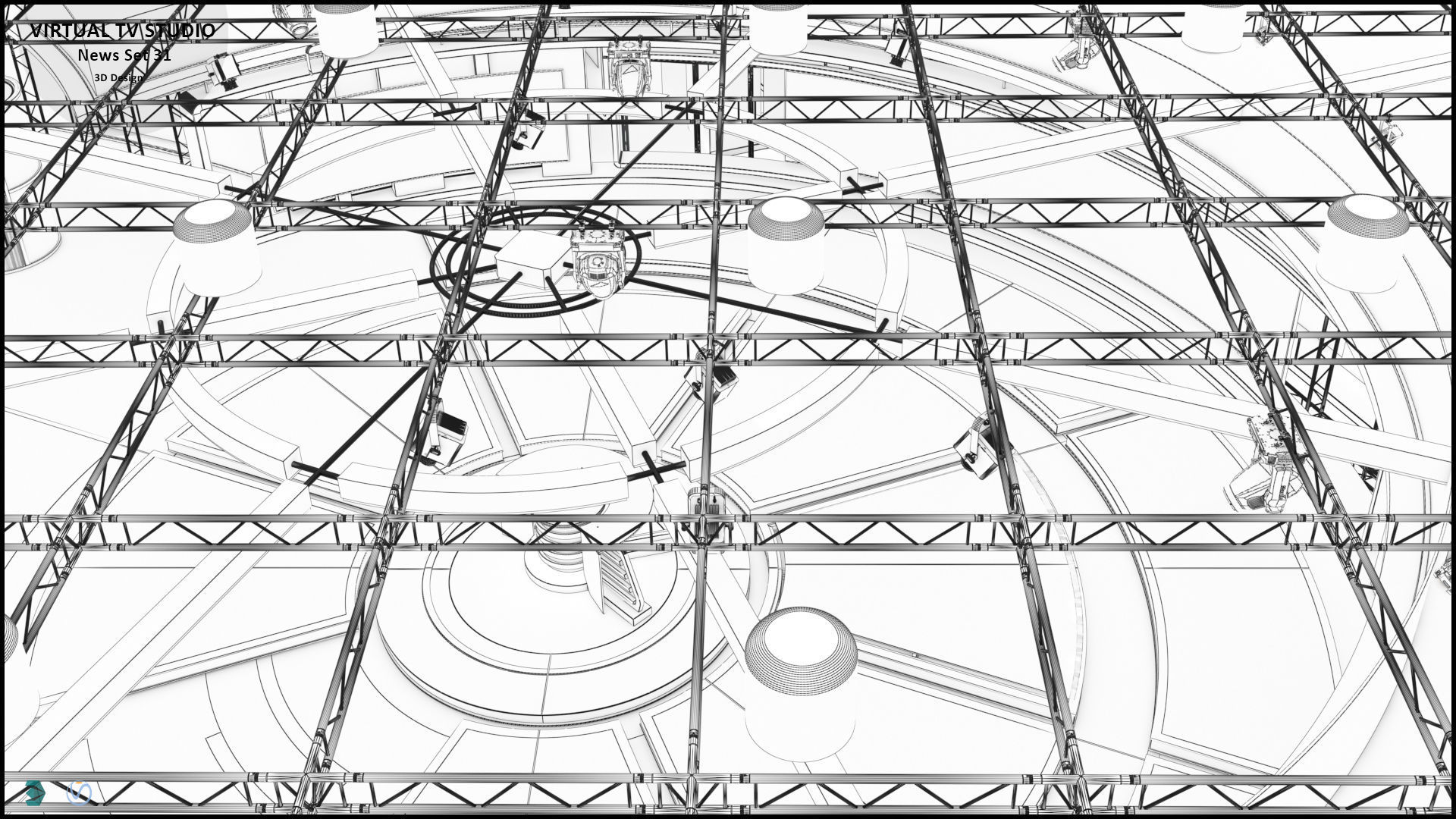 Virtual TV Studio Sets - Collection Vol 14 - 4 PCS DESIGN 3D model_92