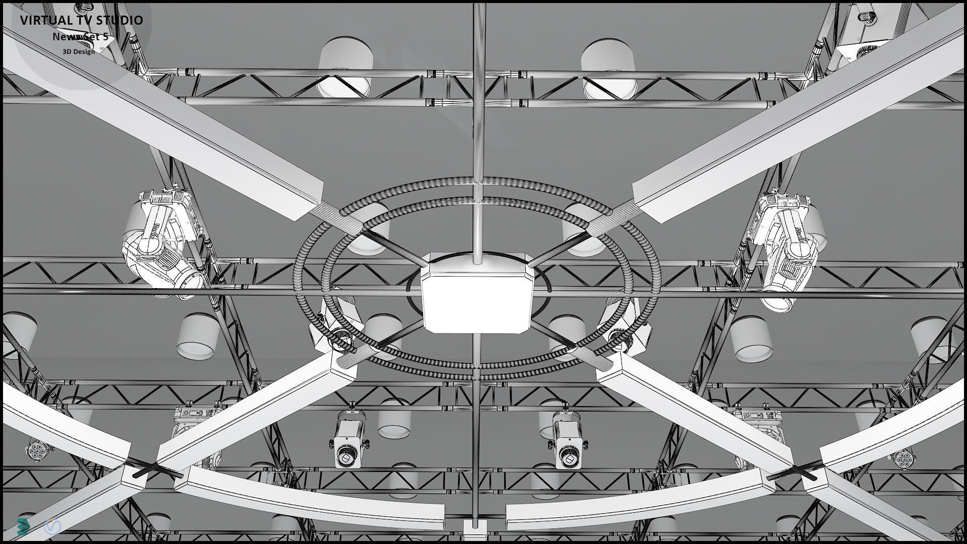 Virtual TV Studio Sets - Collection Vol 14 - 4 PCS DESIGN 3D model_40