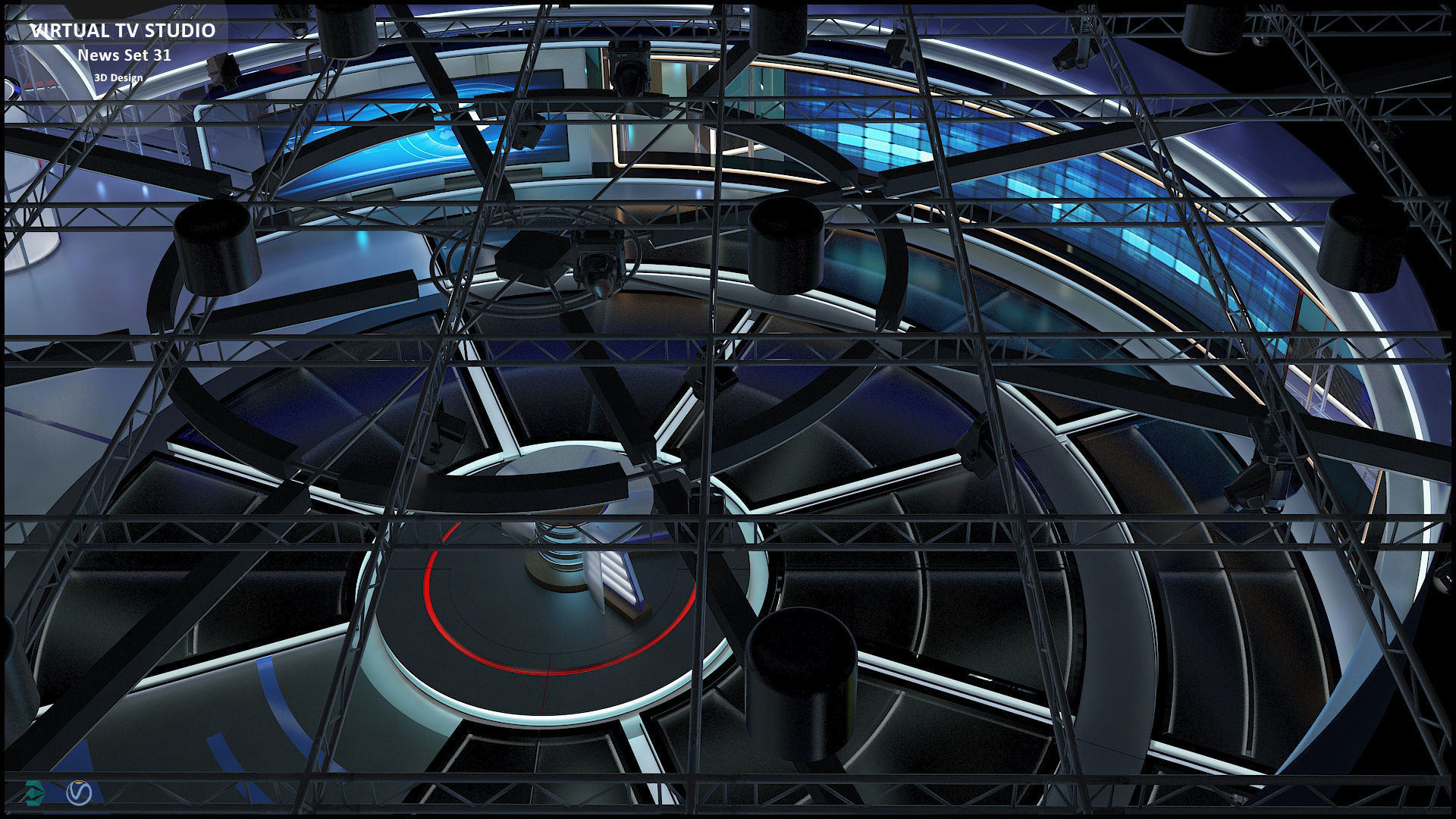 Virtual TV Studio Sets - Collection Vol 14 - 4 PCS DESIGN 3D model_91