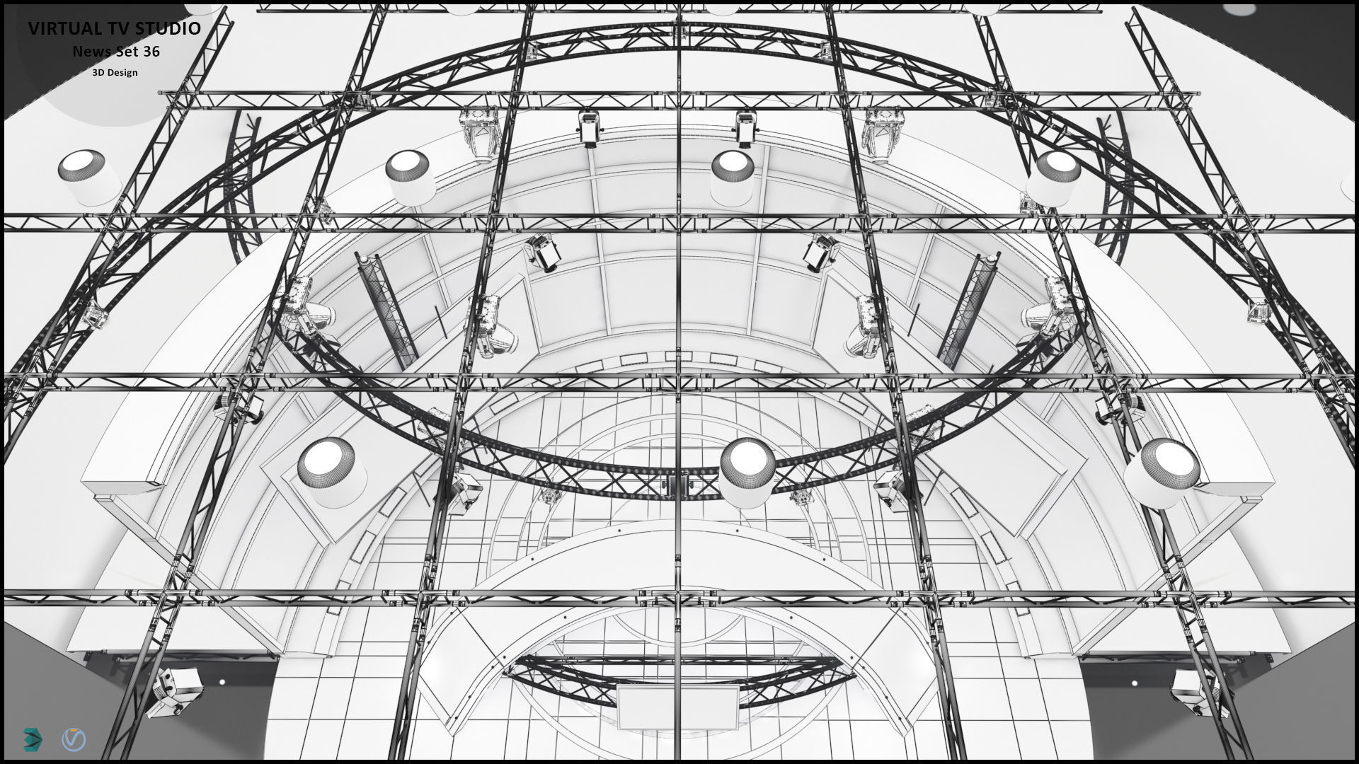 Virtual TV Studio Sets - Collection Vol 14 - 4 PCS DESIGN 3D model_112