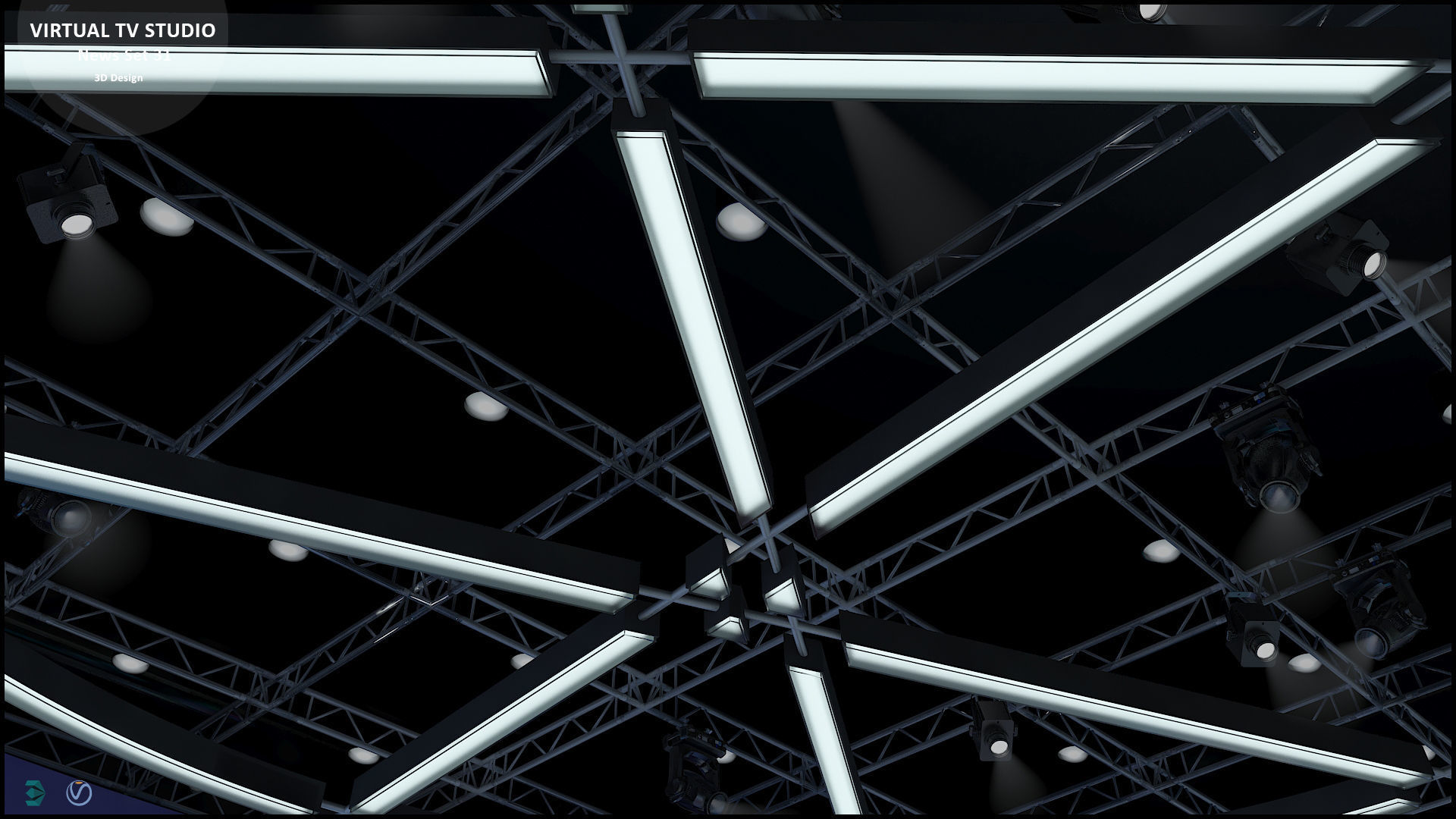 Virtual TV Studio Sets - Collection Vol 14 - 4 PCS DESIGN 3D model_99