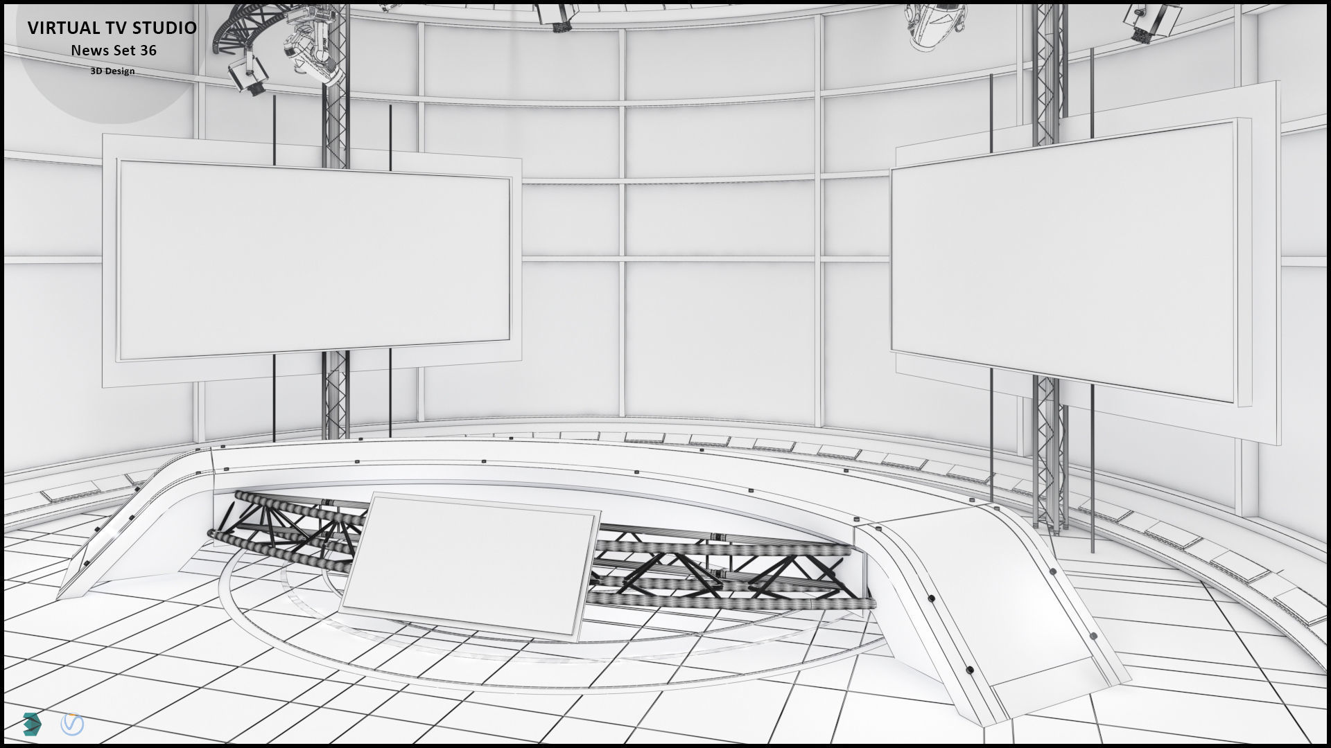 Virtual TV Studio Sets - Collection Vol 14 - 4 PCS DESIGN 3D model_103