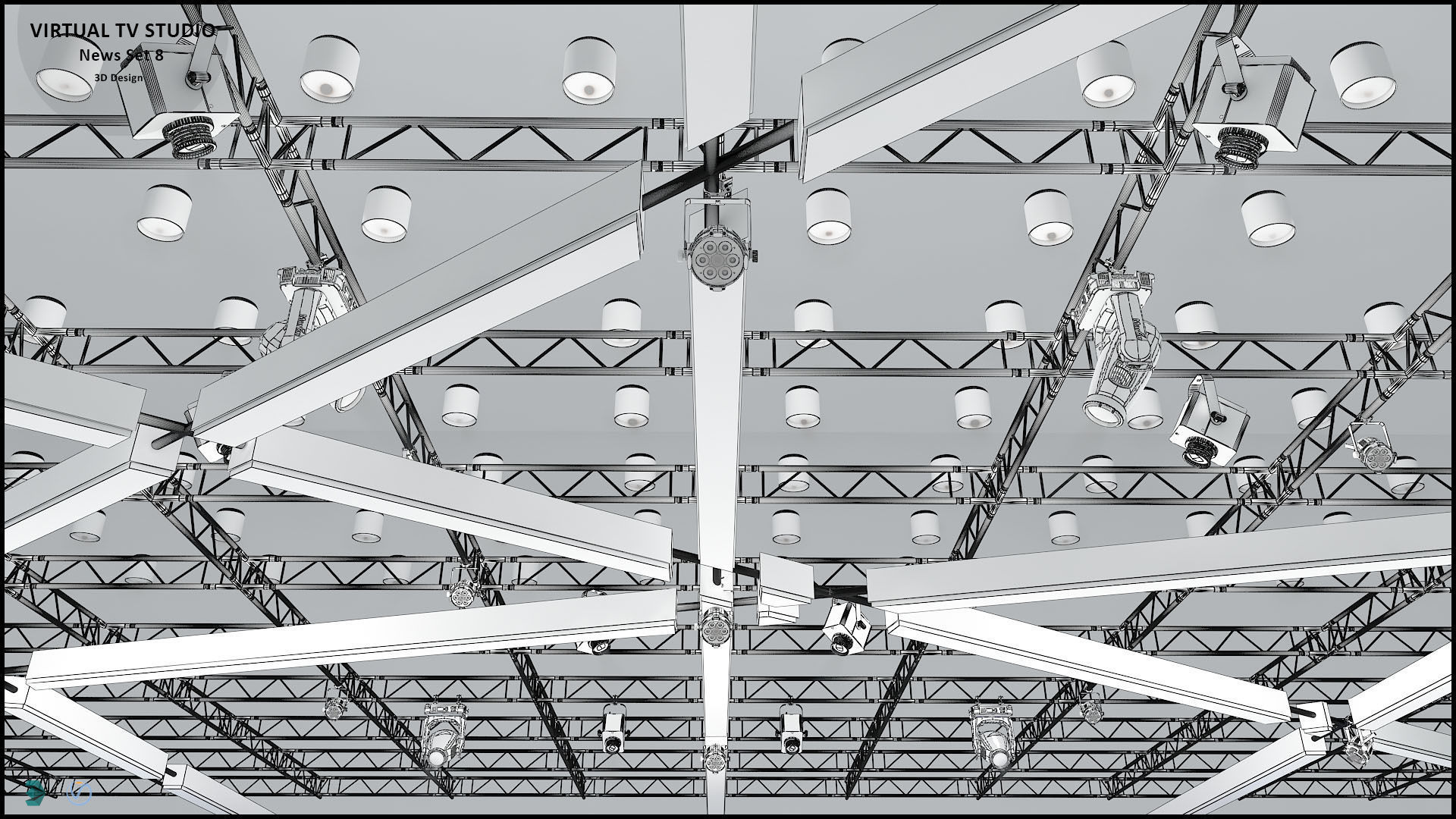 Virtual TV Studio Sets - Collection Vol 14 - 4 PCS DESIGN 3D model_64