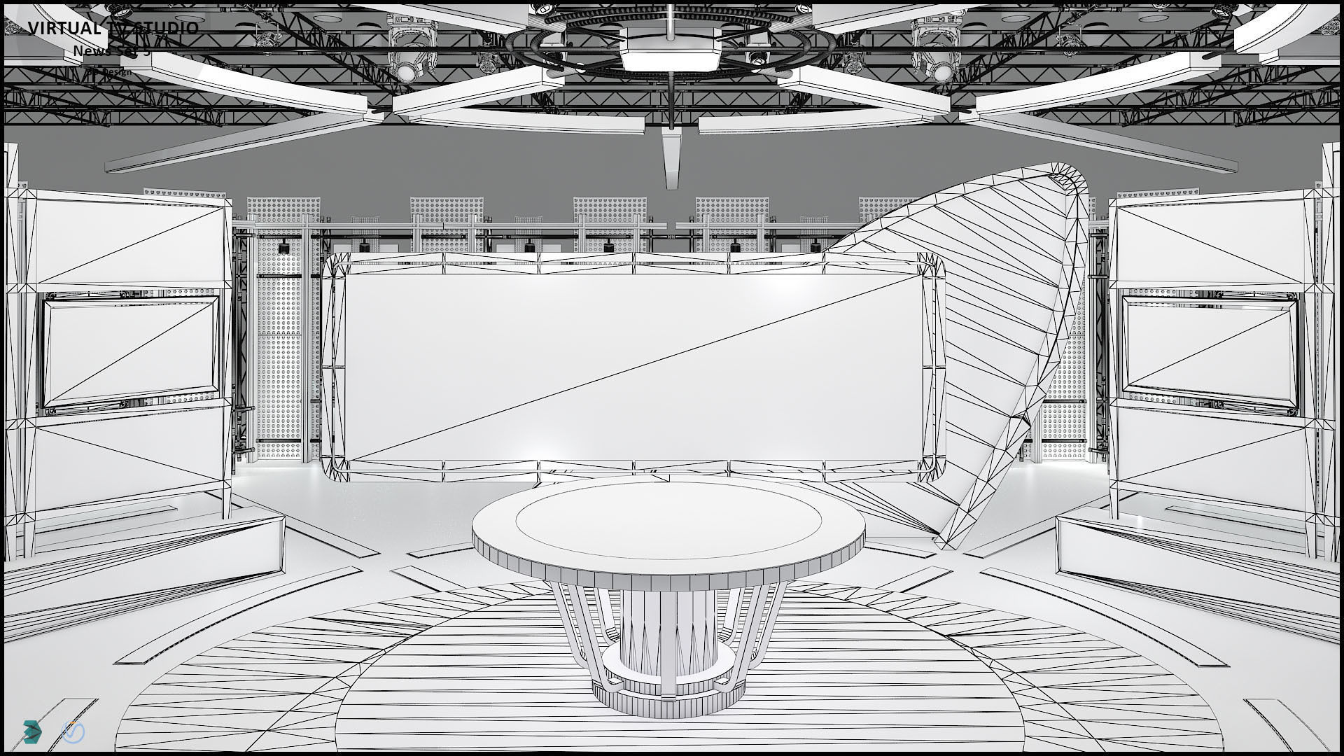 Virtual TV Studio Sets - Collection Vol 14 - 4 PCS DESIGN 3D model_32