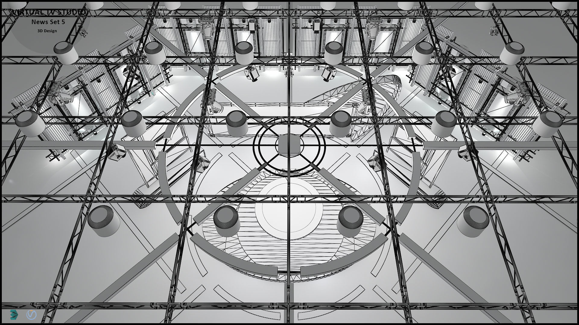 Virtual TV Studio Sets - Collection Vol 14 - 4 PCS DESIGN 3D model_36