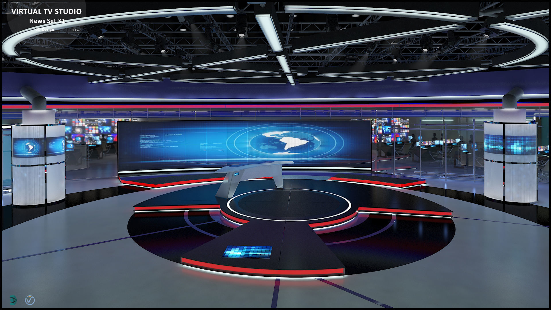 Virtual TV Studio Sets - Collection Vol 14 - 4 PCS DESIGN 3D model_72