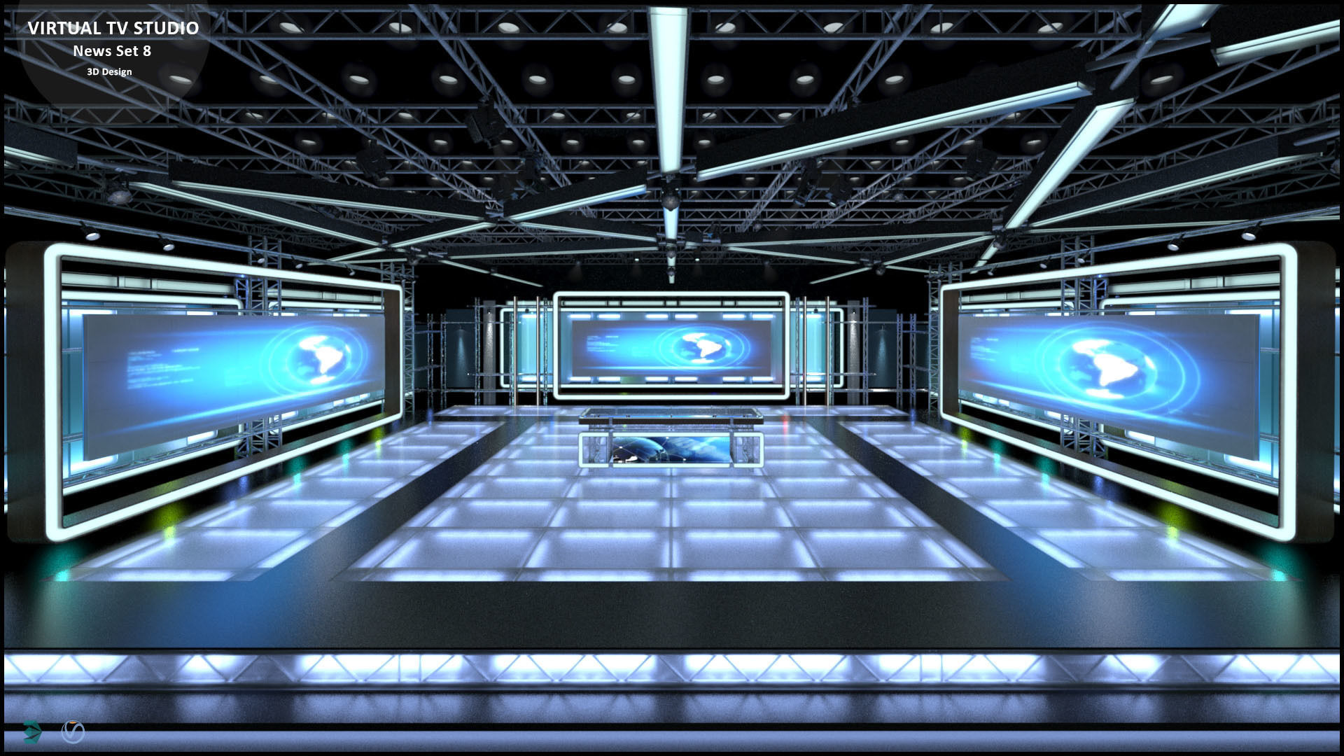 Virtual TV Studio Sets - Collection Vol 14 - 4 PCS DESIGN 3D model_58