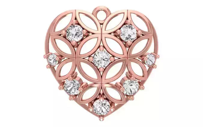 Heart Pendants 3dm STL OBJ FBX Renders Details 3D print model