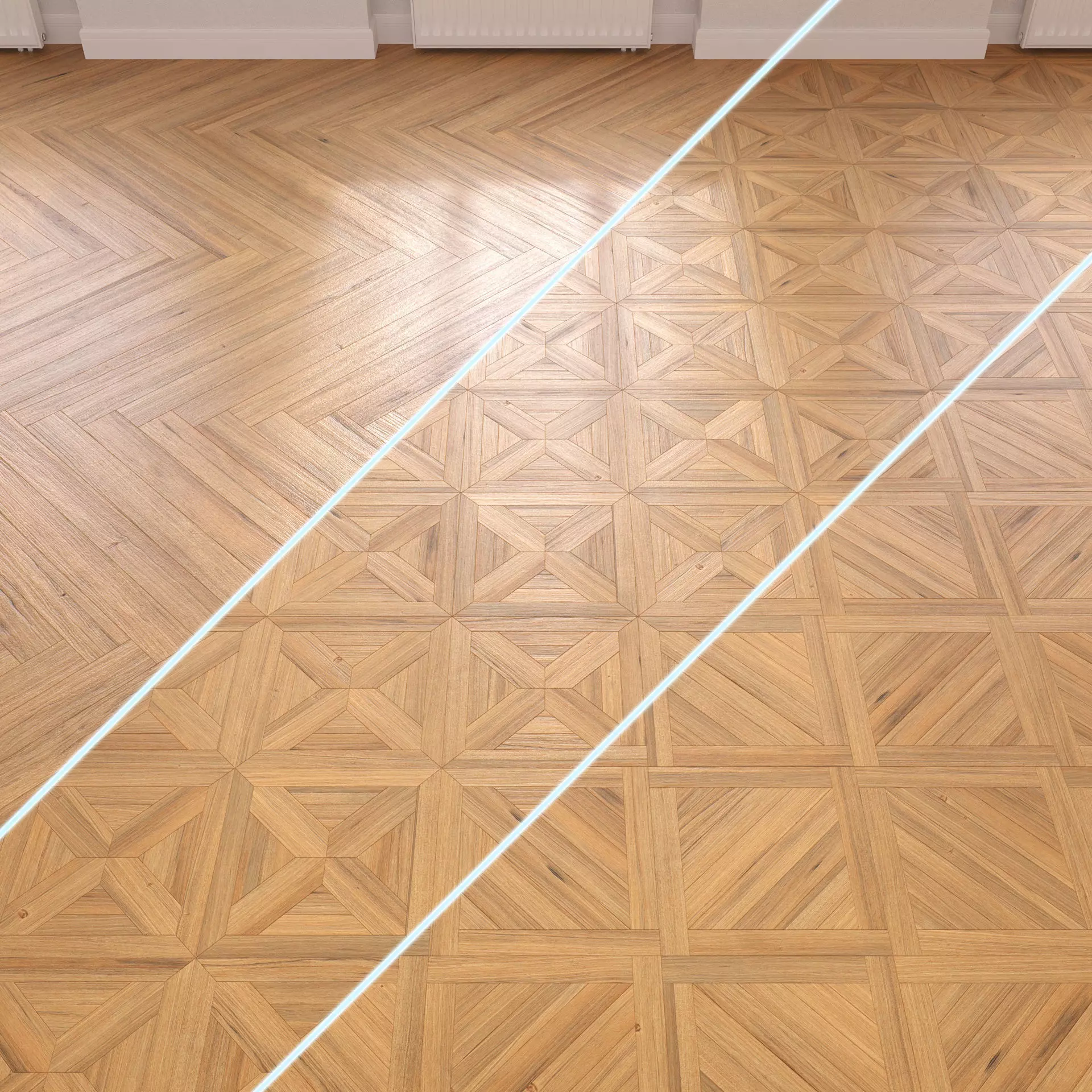 Parquet - Laminate - Wooden floor 3 in 1 Low-poly 3D model_0