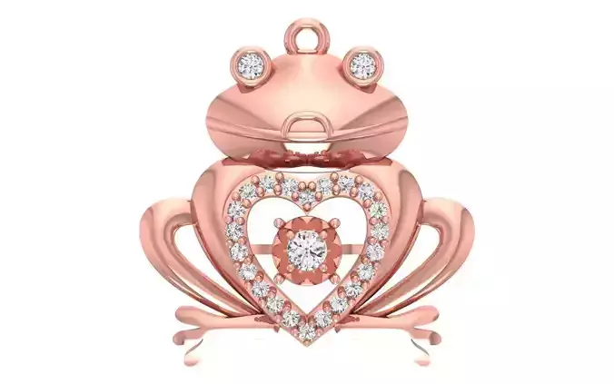 Frogs Heart Pendants 3dm STL OBJ FBX Renders Details 3D print model
