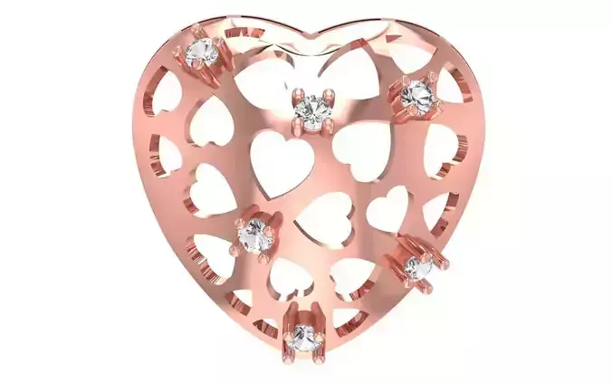 Heart Pendants 3dm STL OBJ FBX Renders Details 3D print model