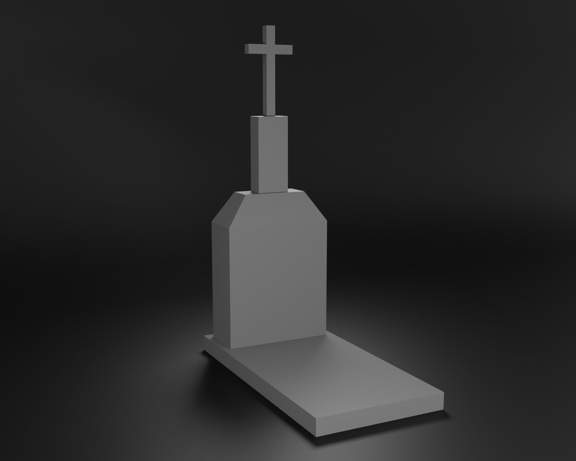 Graves cross Low-poly 3D model_7