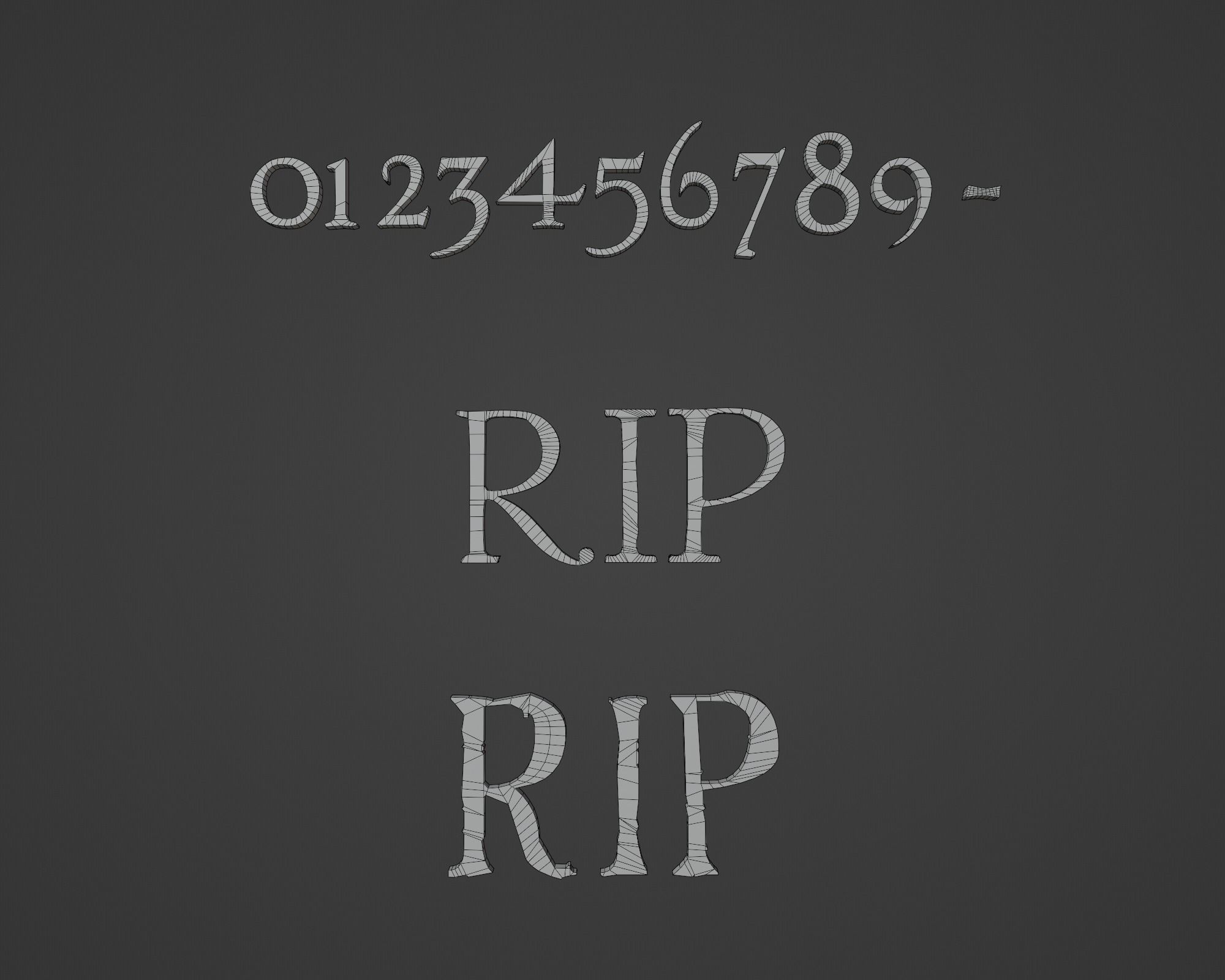 Graves cross Low-poly 3D model_10