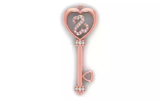 Heart Key Pendants 3dm STL OBJ FBX Renders Details 3D print model
