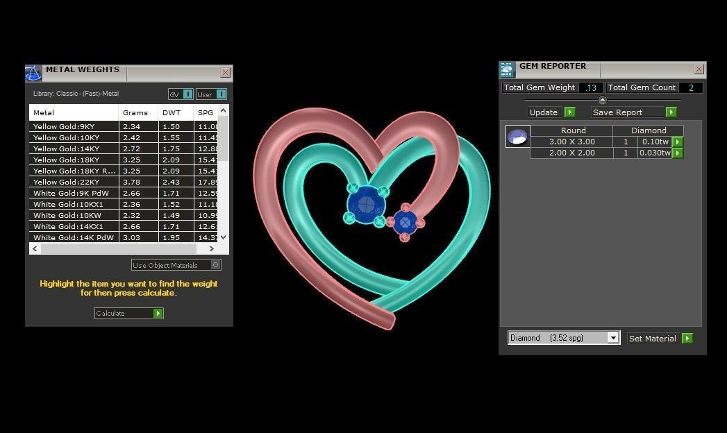 Heart Pendants 3dm STL OBJ FBX Renders Details 3D print model_3