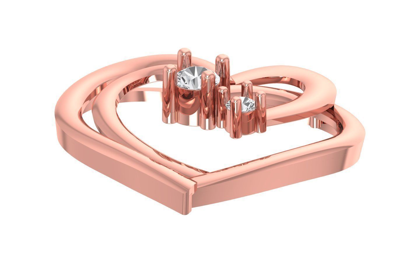 Heart Pendants 3dm STL OBJ FBX Renders Details 3D print model_1