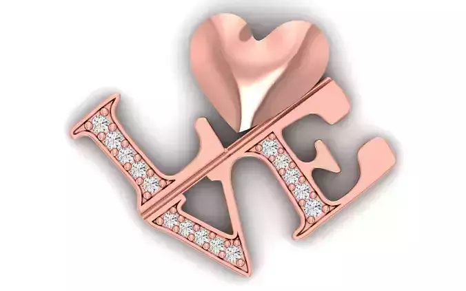 Love Heart Pendants 3dm STL OBJ FBX Renders Details