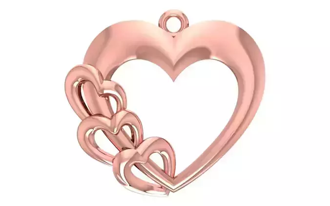 Heart Pendants 3dm STL OBJ FBX Renders Details